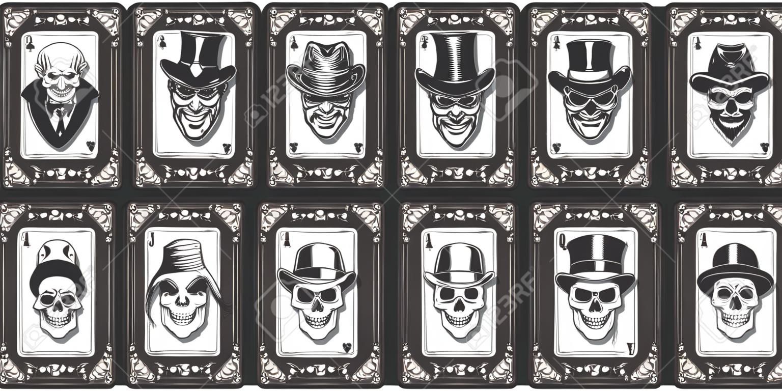 Kaarten voor het maffia spel. Vector illustratie