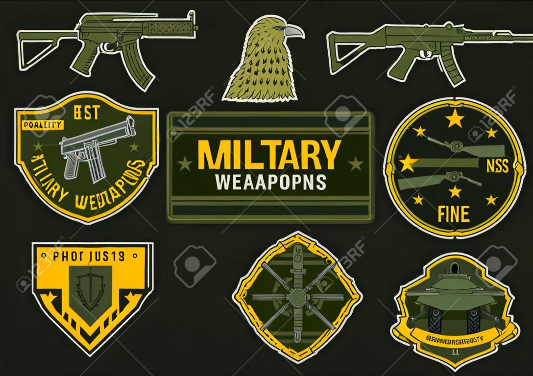 Militärwaffen setzen buntes Logo