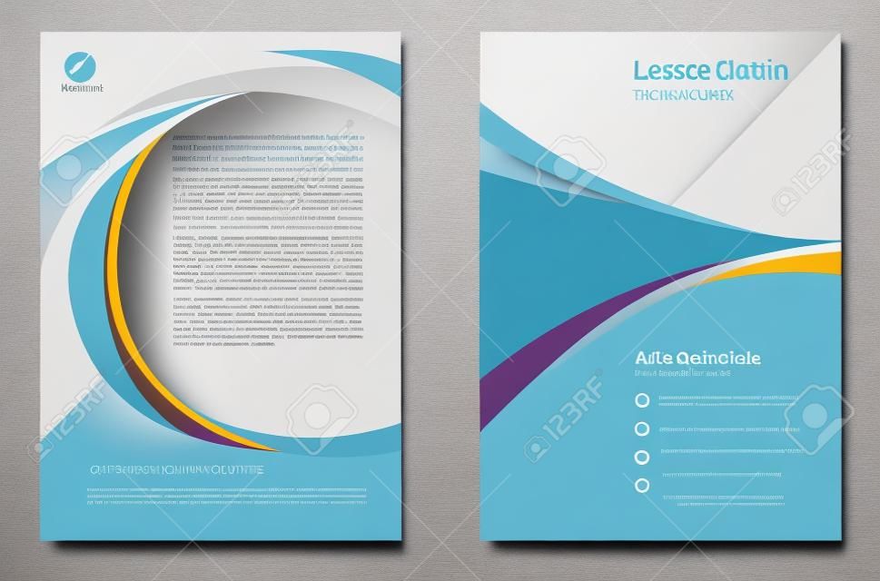 Brochure design modello di layout, formato A4, prima pagina e pagina indietro, infografica. Facile da usare e modificare.