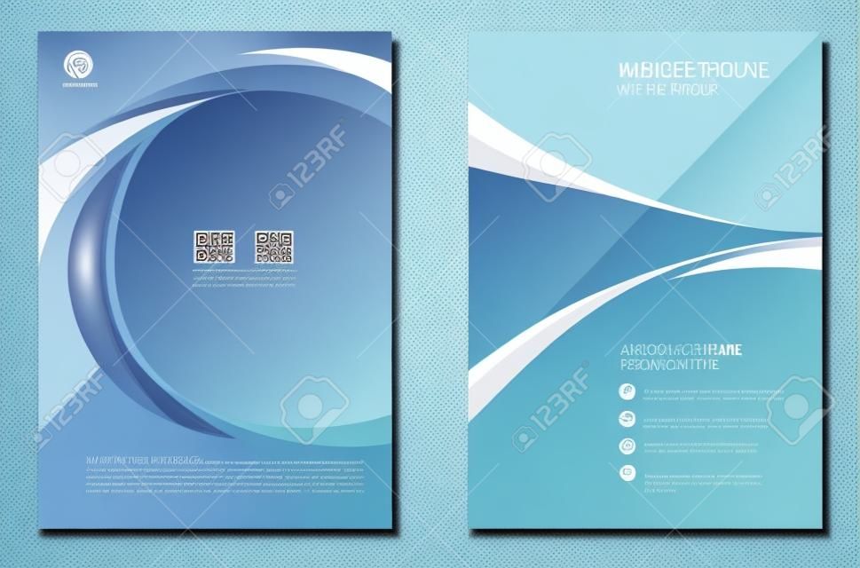 Brochure design modello di layout, formato A4, prima pagina e pagina indietro, infografica. Facile da usare e modificare.