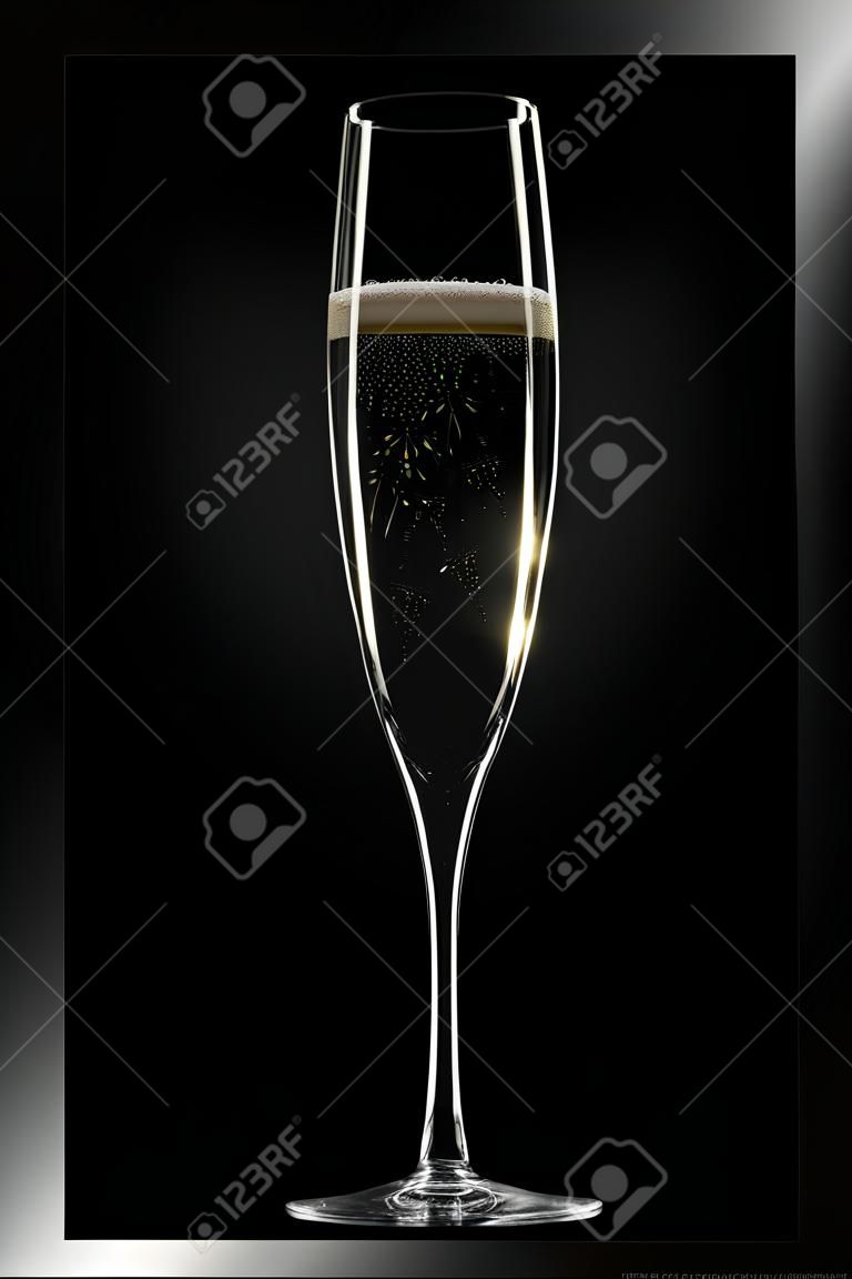 Cup Champagner auf schwarzem Hintergrund