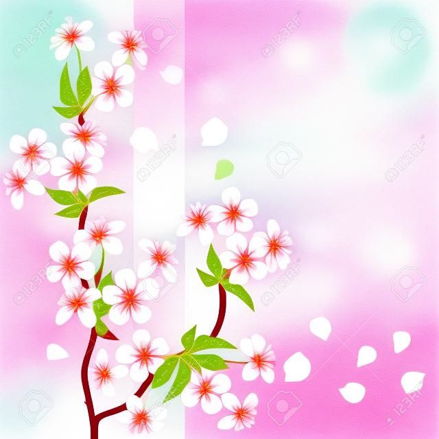 Cherry Tree  Card with stylized