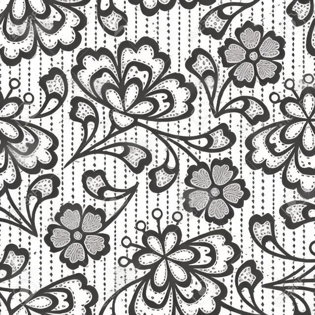 올드 레이스 원활한 패턴, 장식 꽃. 벡터 텍스처.