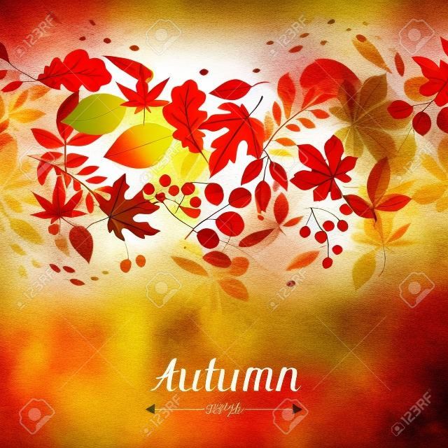 양식에 일치시키는 가을 인사말 카드에 대 한 나뭇잎