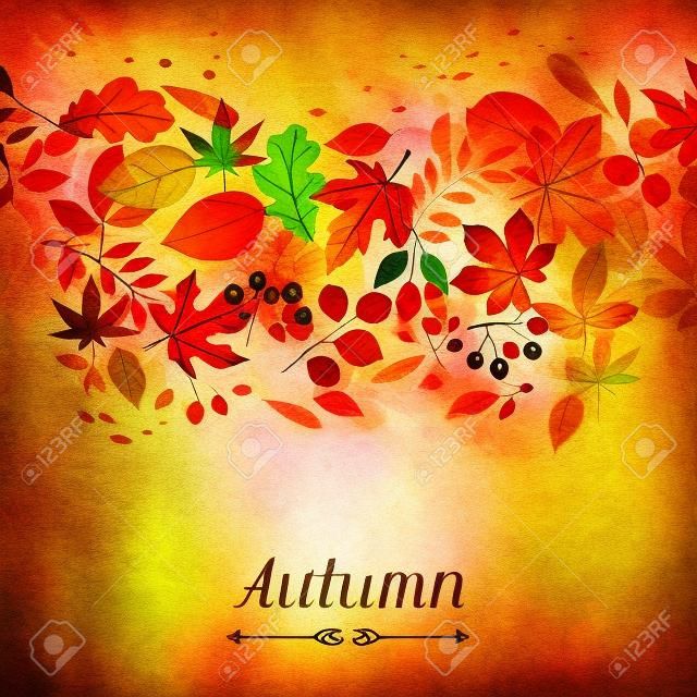foglie stilizzate autunno per biglietti di auguri