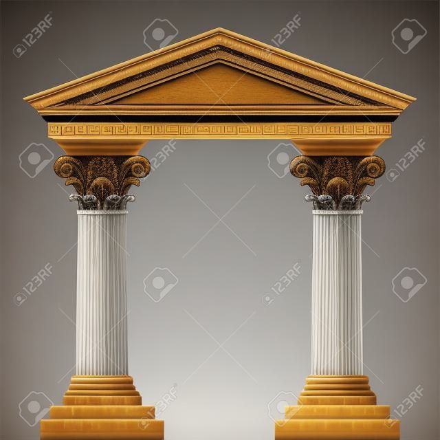 Corinthian temple grec antique réaliste avec des colonnes