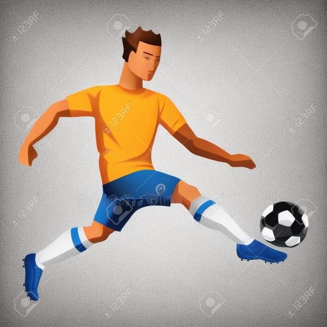 joueur de football avec ballon. football football illustration