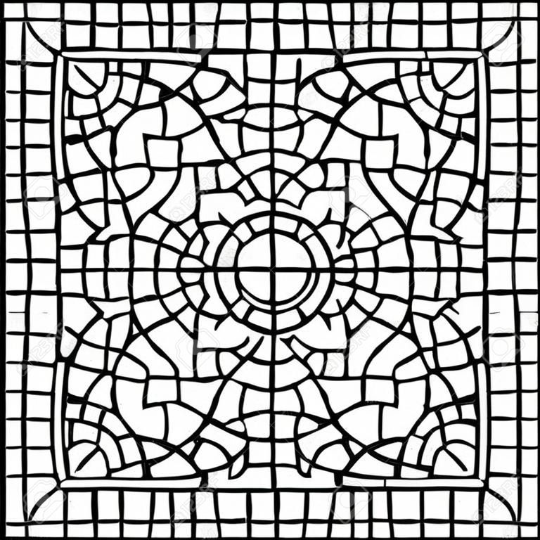 Oude mozaïek keramische tegel patroon.