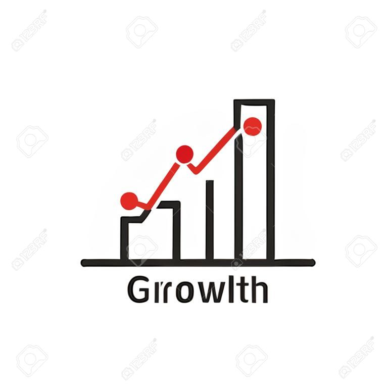 eenvoudige dunne lijn groei logo als succes