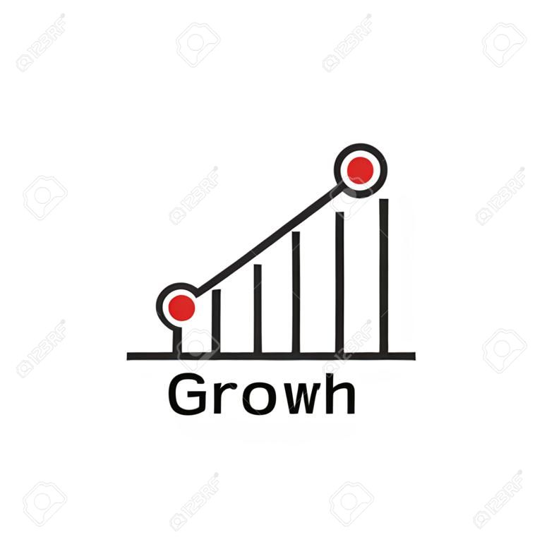 eenvoudige dunne lijn groei logo als succes