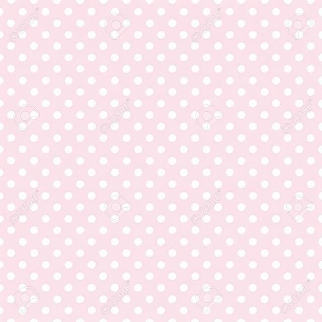Naadloos patroon met pastel roze polka stippen op een witte achtergrond