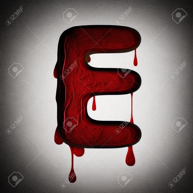 Bloed lettertype halloween horror brief E