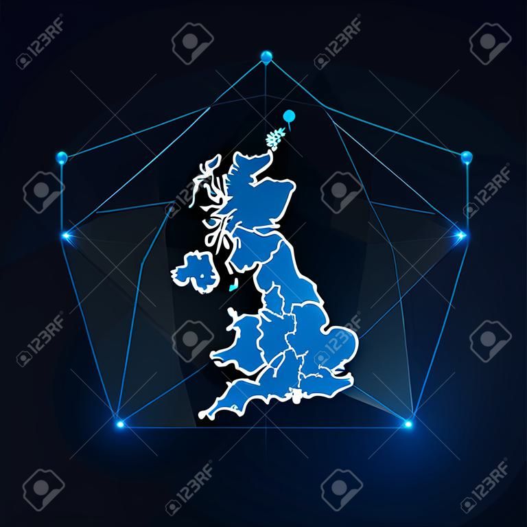 United Kingdom of Great Britain and Northern Ireland map outline.