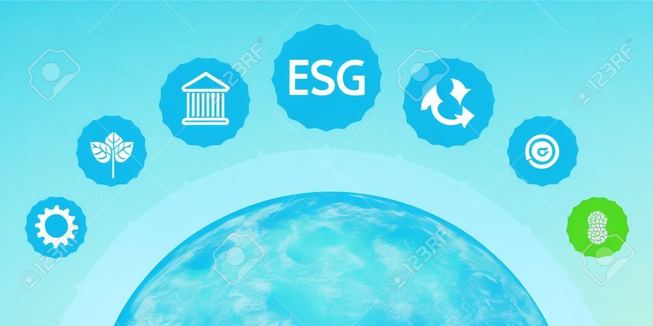 Concept of environmental social governance ESG business with sustainable global management goals