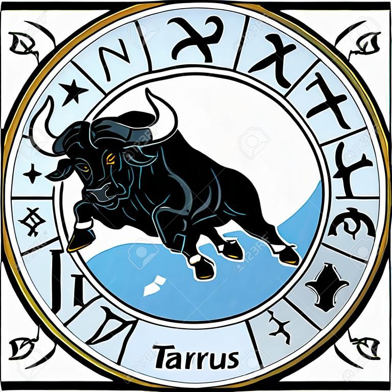 taurus or ox astrological zodiac sign, image isolated on white