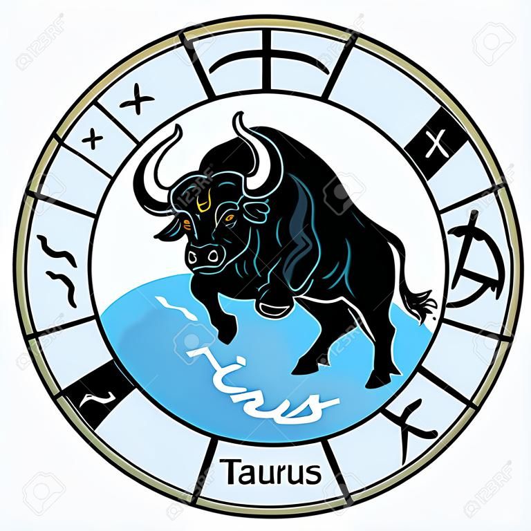 byk lub wół astrologiczny znak zodiaku, obrazu samodzielnie na białym tle