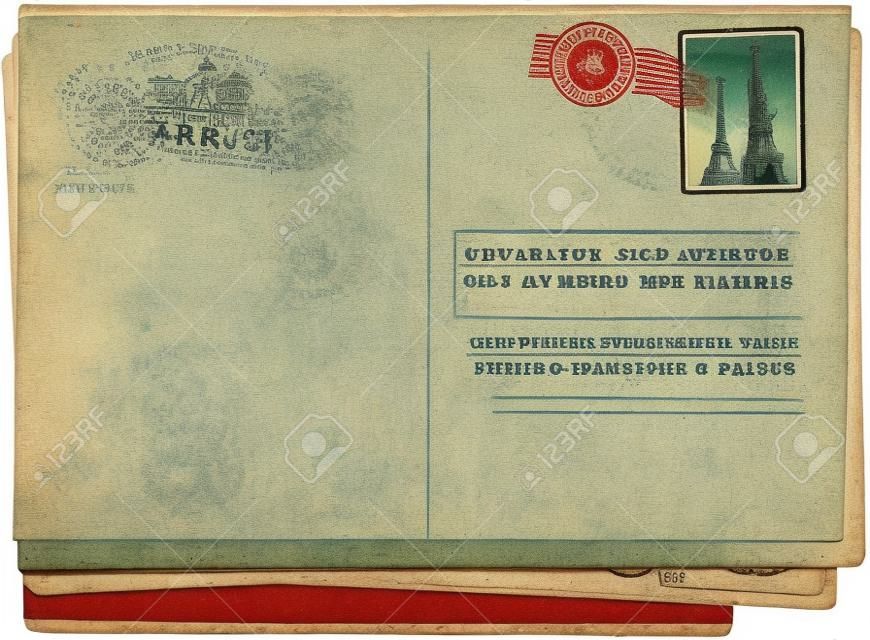 Odwrotna strona starych archiwalne pocztÃ³wek z ParyÅ¼a.