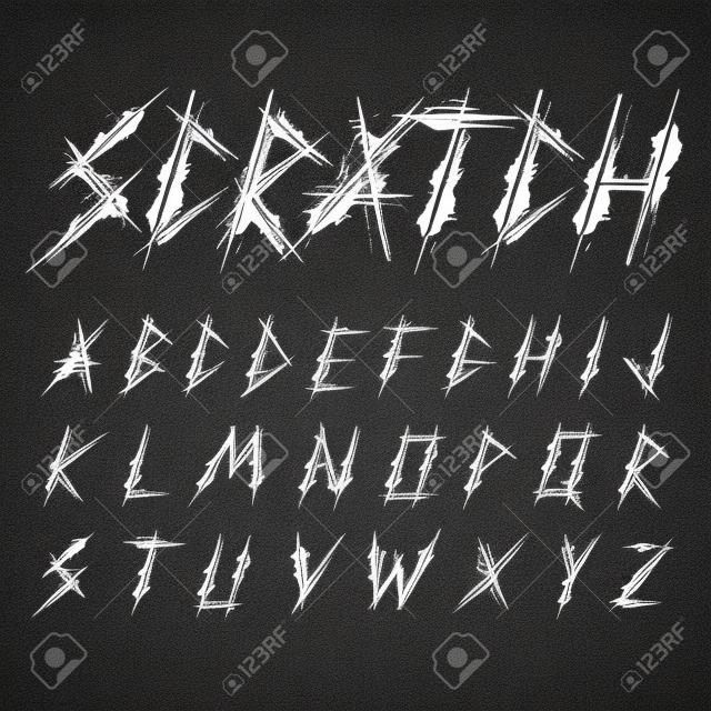 Scratch font typeface vector