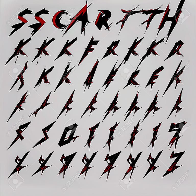 Scratch font typeface vector