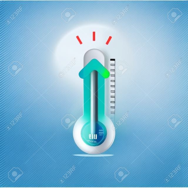 Verhoogde temperatuur met thermometer