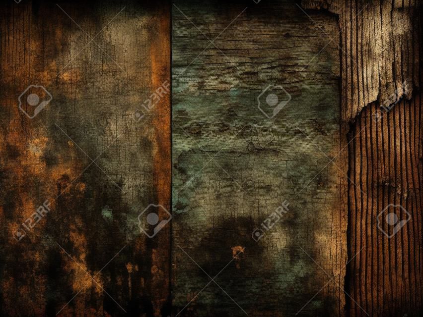 A captivating grunge background showcasing an old wooden wall with weathered paint, exuding a sense of aged elegance and rustic charm. Generative AI