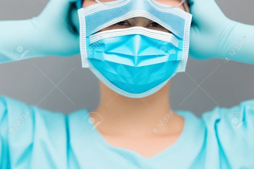 Women wearing virus mask protect of infection and spreading Coronavirus or Covid-19 on hospital