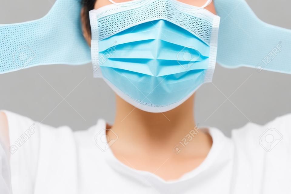 Women wearing virus mask protect of infection and spreading Coronavirus or Covid-19 on hospital