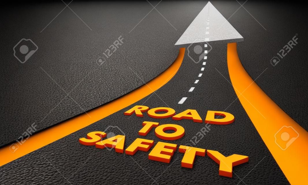 Közúti Biztonsági Biztonsági kockázat csökkentése szavak 3d illusztráció