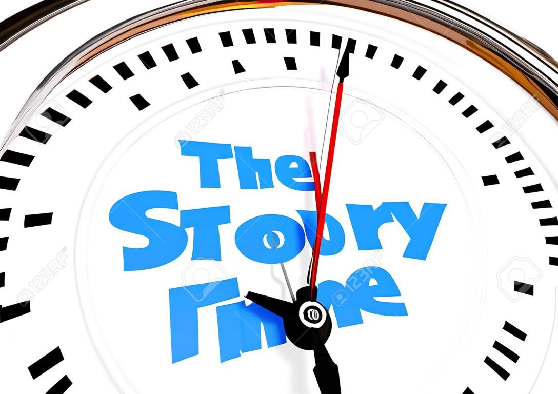 Story Time Storytelling Narrative Relógio Mãos Ticking 3d Ilustração