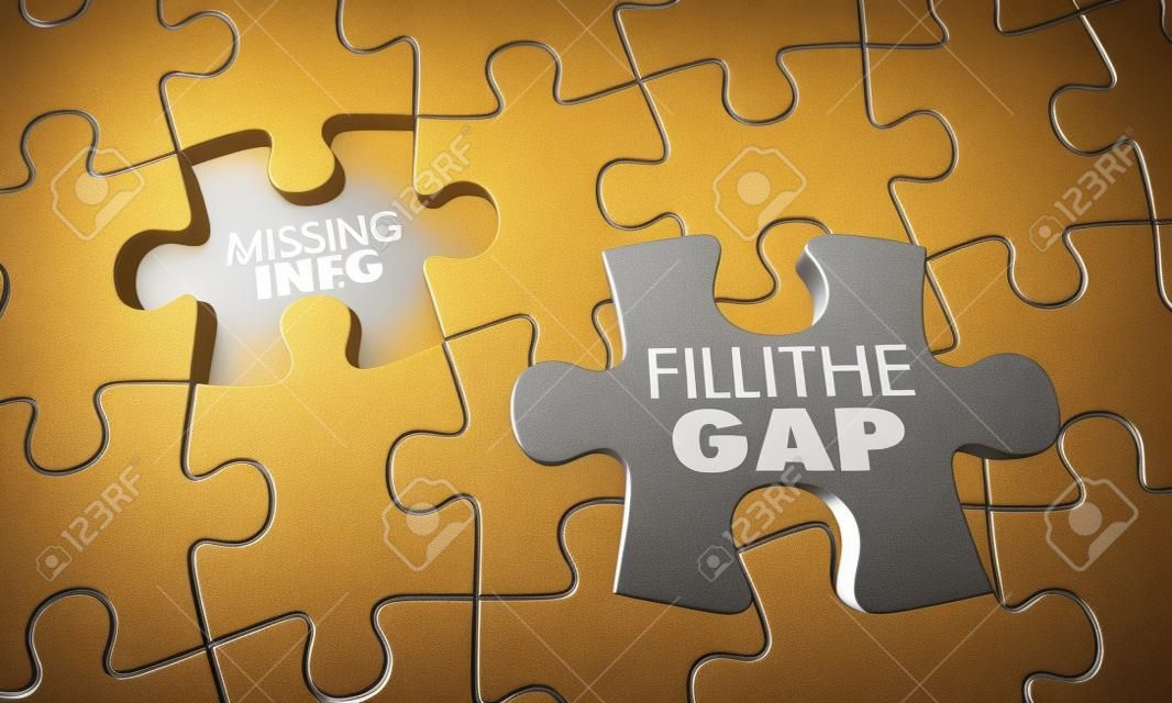 Missing Information Puzzle Fill Gap Knowledge 3d Illustration