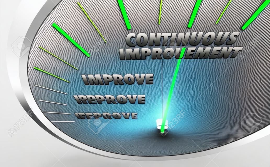 Continuous Improvement Always Get Better Speedometer 3d Illustration