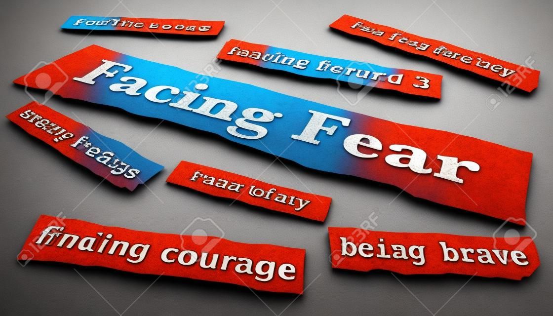 Facing Fear Find Courage Be Brave Headlines 3d Illustration