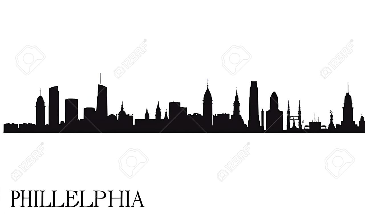 Philadelphia panoramę miasta w tle Vector sylwetka