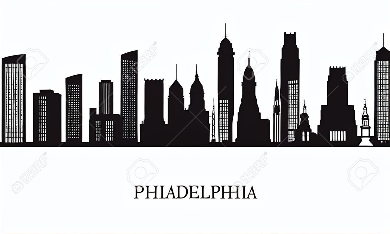 Philadelphia panoramę miasta w tle Vector sylwetka