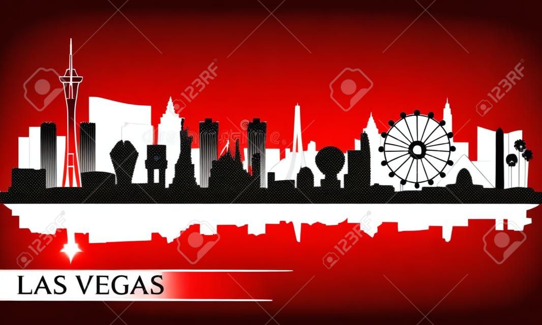 Las Vegas şehir manzarası siluet arka plan, vektör çizim