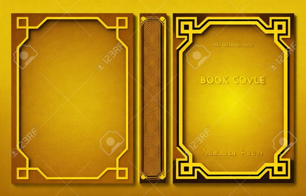 Book Cover And Spine Design Geometric Chinese Ornament Frames