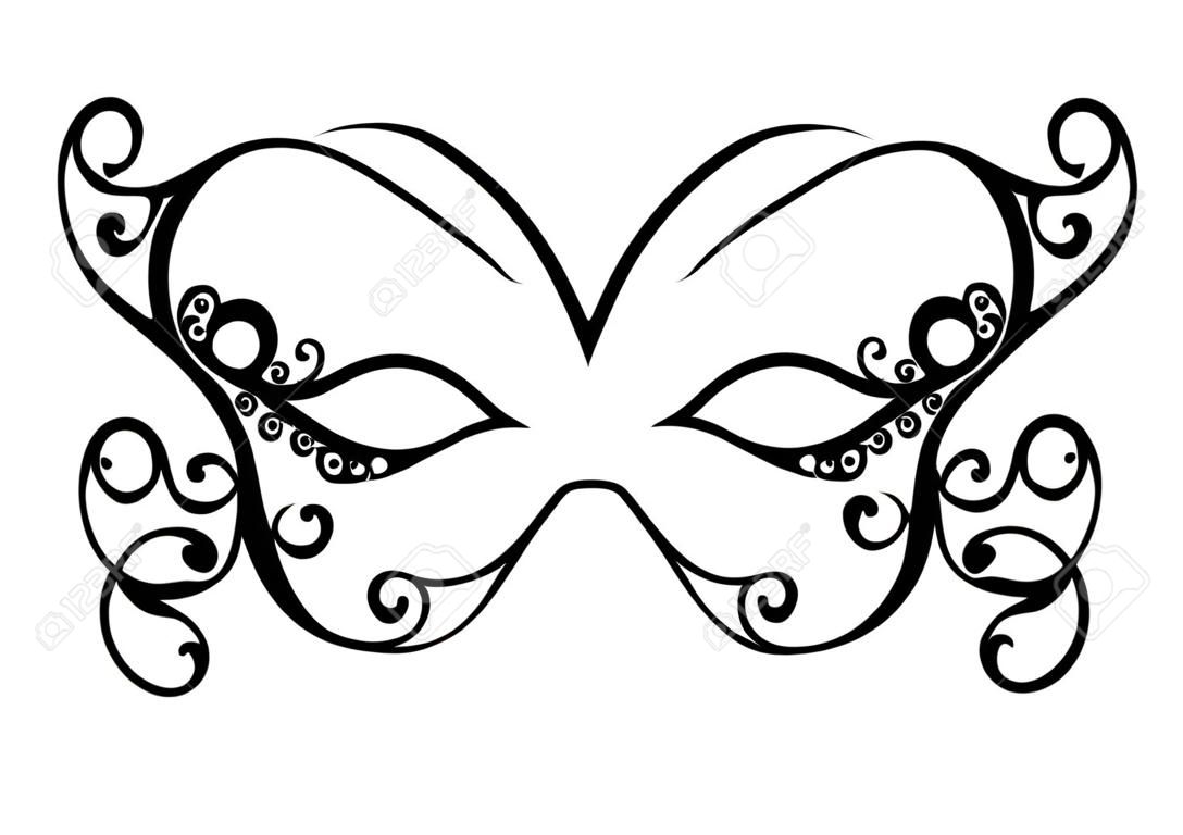 Güzel Masquerade Maske Vektör, Desenli tasarım