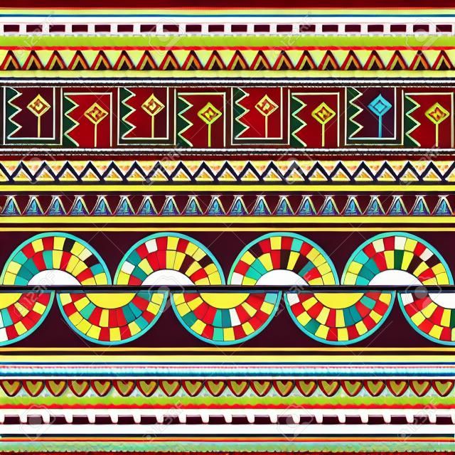 Vettore senza cuciture del modello peruviano. Modello tribale. Ornamento del Perù per tessuto, carta da imballaggio e sfondo.