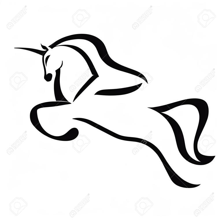 Deporte ecuestre. Un logotipo de un caballo y un jinete.