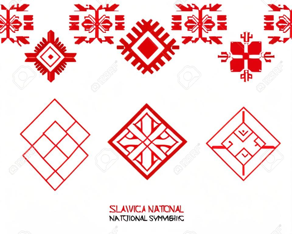 Szláv piros és fehérorosz nemzeti szimbólum, dísz. Hímzés