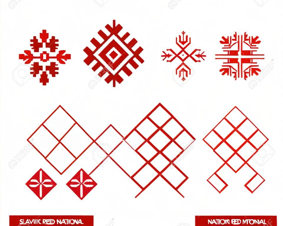 Slavo rosso e simbolo nazionale bielorusso, ornamento. Ricamo