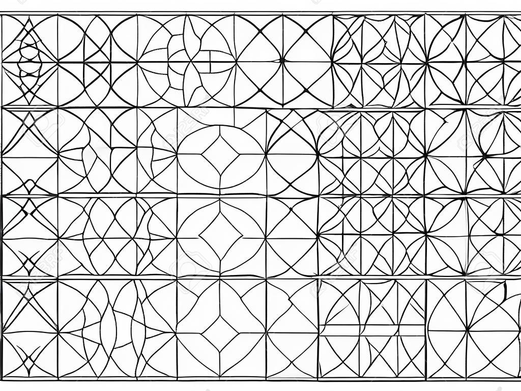 Morocñan mosaic bookmarks in black and white, adult coloring page