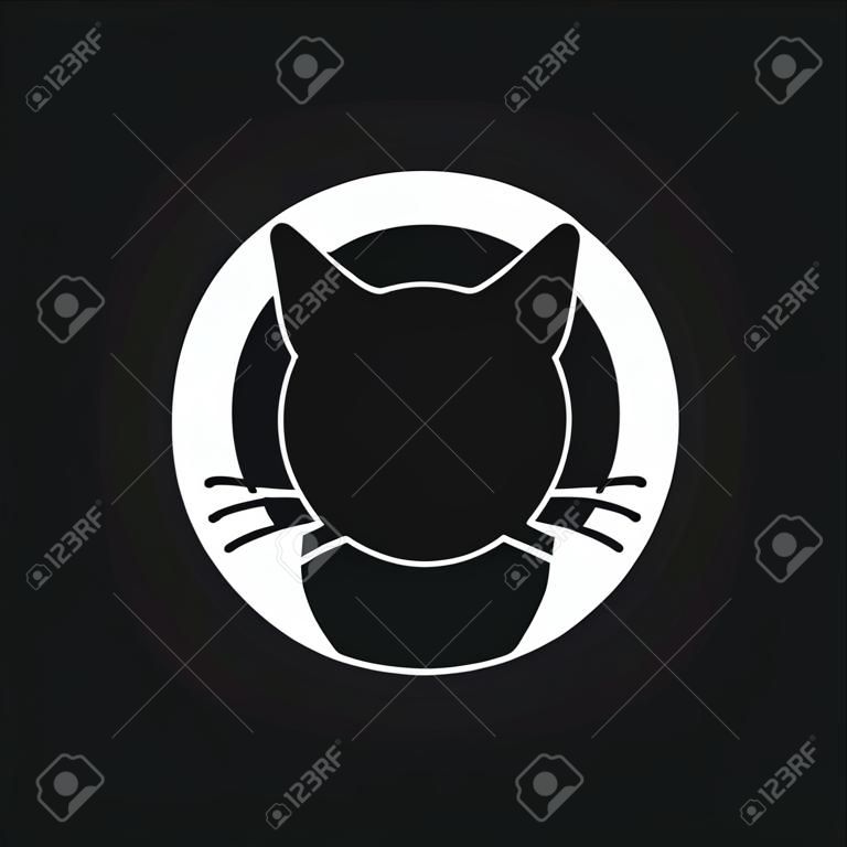 Modèle de vecteur de conception d'icône de chat Style plat. Magasin de clinique vétérinaire pour animaux domestiques Icône de concept de logotype