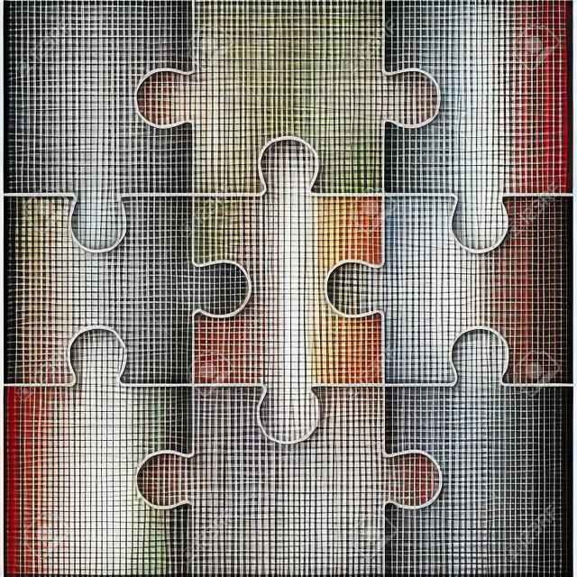 Puzzle vecteur de Jigsaw, vierge simples 3x3 de modèle
