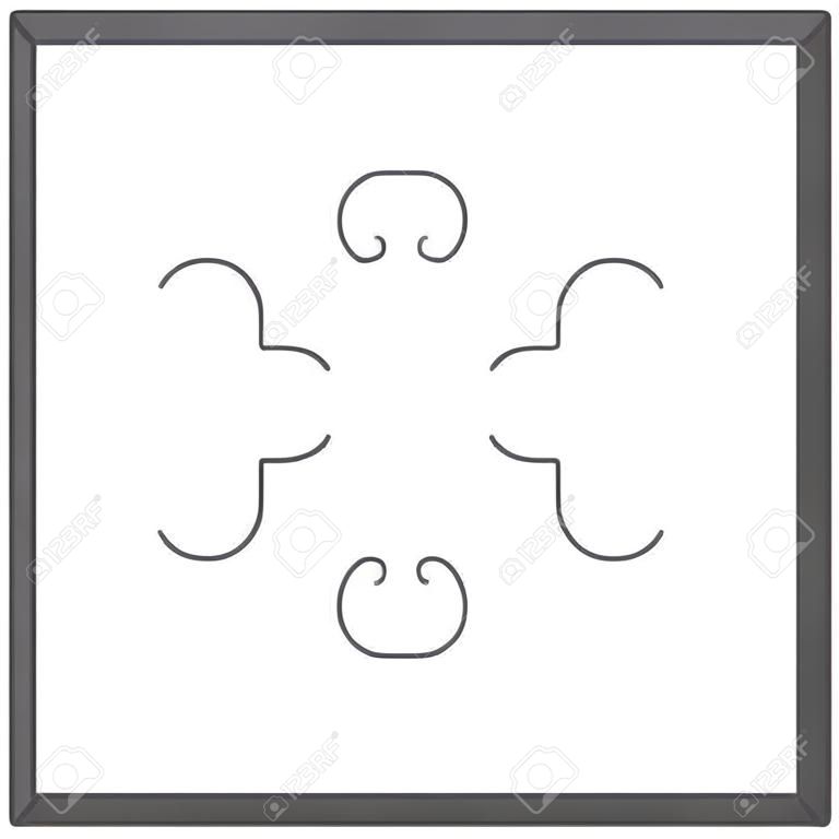 Puzzle vektor, üres egyszerű sablon 2x2, négy darab