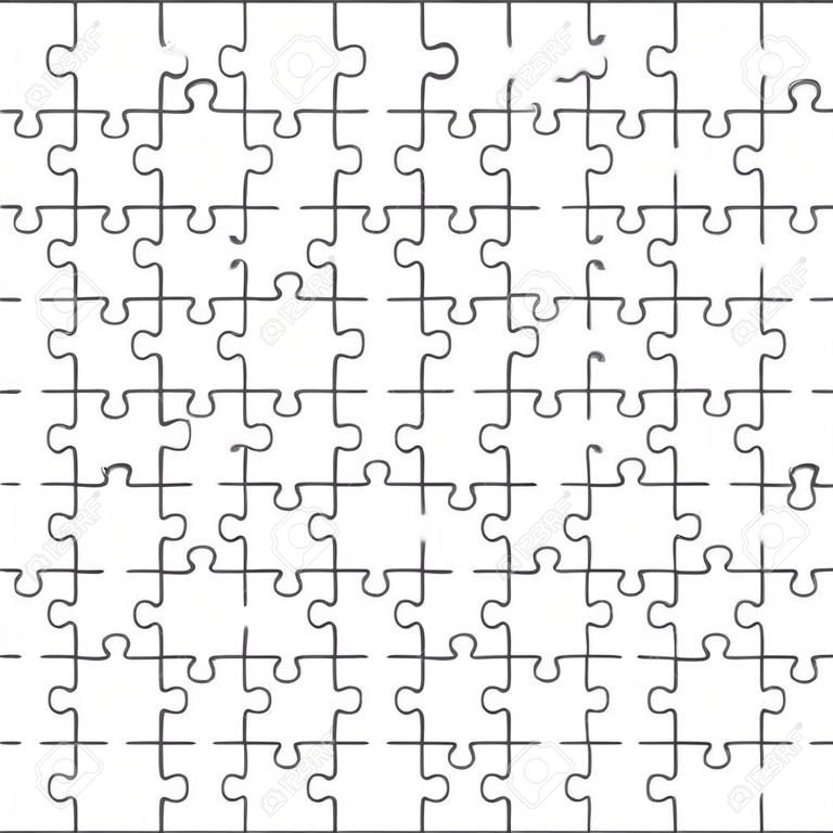 Jigsaw Puzzle-Vektor, leere einfache Vorlage, 36 Stück