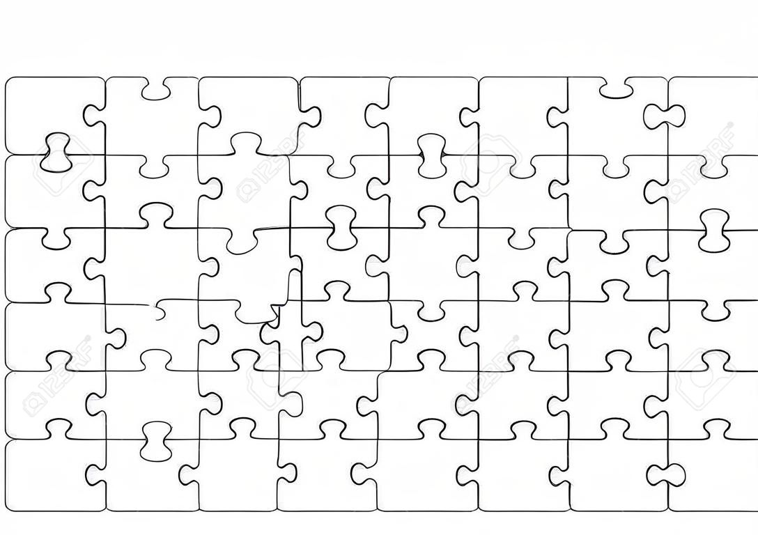 Modelli di puzzle del puzzle Vector Set di diversi pezzi semplici vuoti