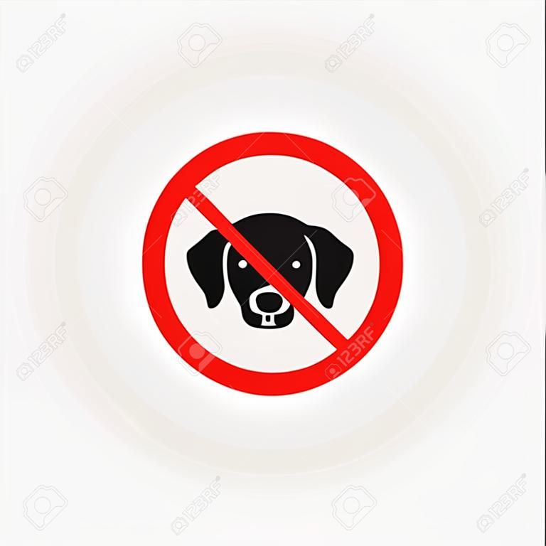 Circle prohibited sign for no dog or no animal isolated