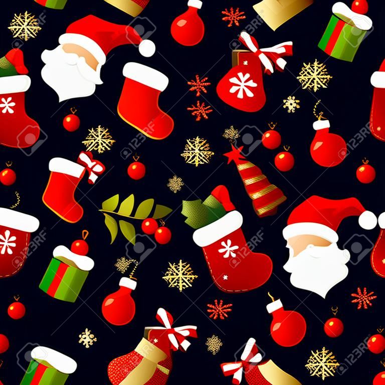 Merry Christmas seamless pattern decoration for holiday vector.