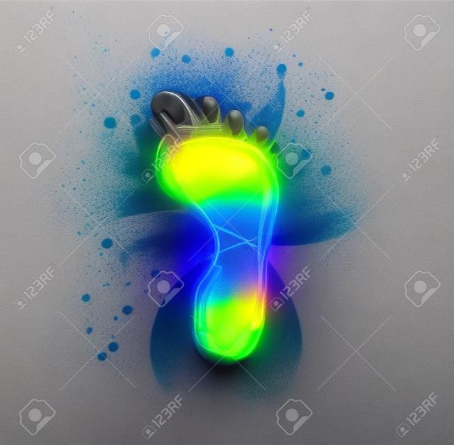 neon foot print